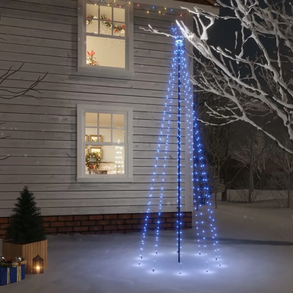 Albero di Natale con Puntale e LED di varie intensità e altezze, Blu / 300 cm / 310