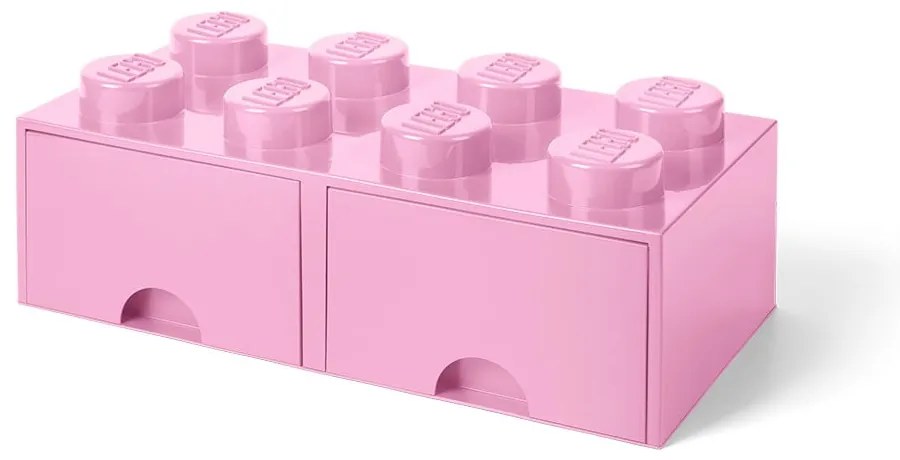 Scatola portaoggetti rosa chiaro con due cassetti - LEGO®