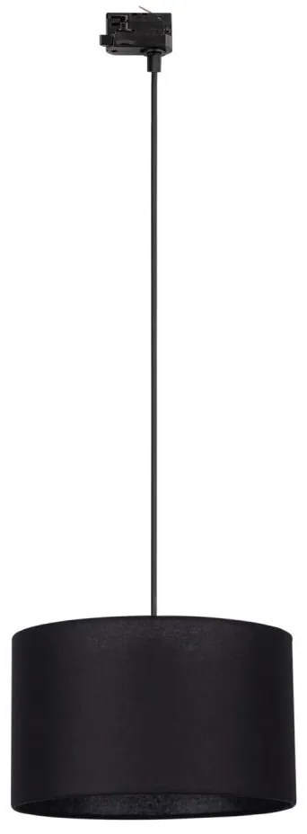 Lampadario a sospensione con filo Sistema ferroviario trifase TRACER 1xE27/15W/230V diametro 38 cm nero