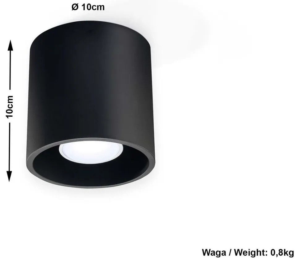 Apparecchio da soffitto nero Roda - Sollux