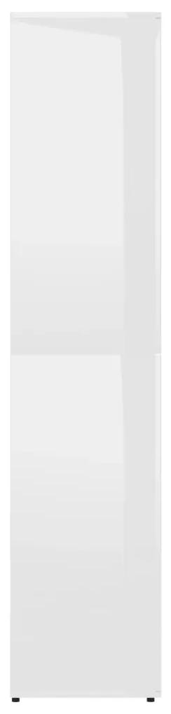 Scarpiera Bianco Lucido 80x39x178 cm in Legno Multistrato