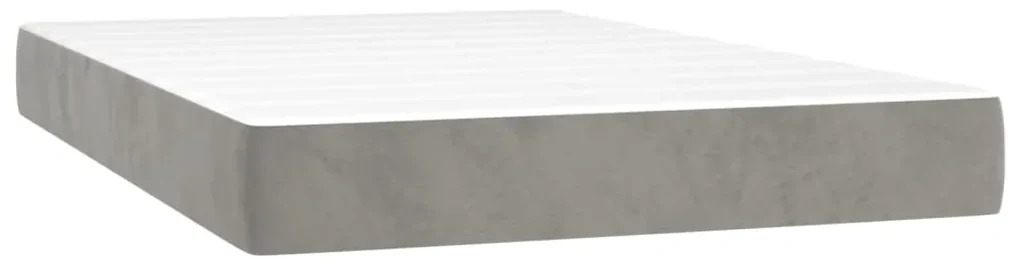 Giroletto a molle con materasso grigio chiaro 120x200cm velluto