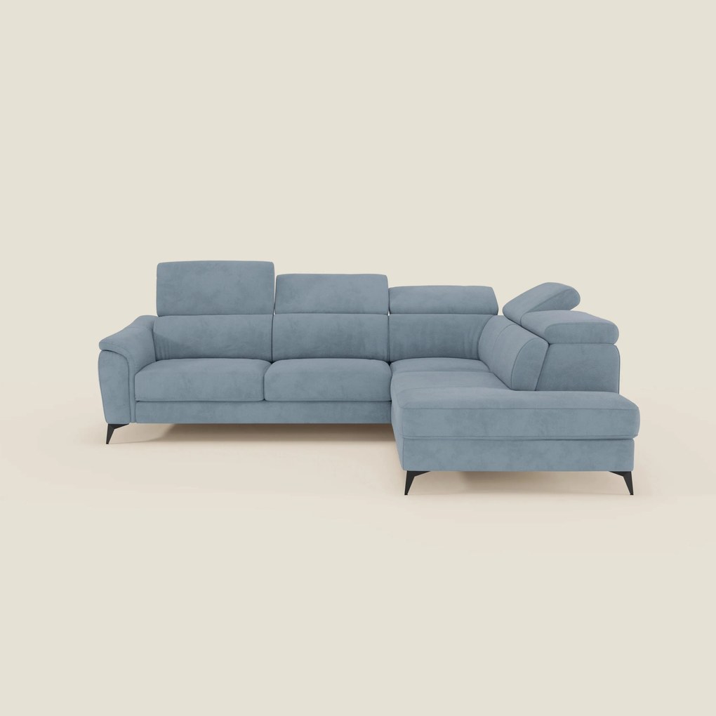 Arcos Divano angolare - piedini alti e poggiatesta reclinabili in microfibra impermeabile T11 carta da zucchero