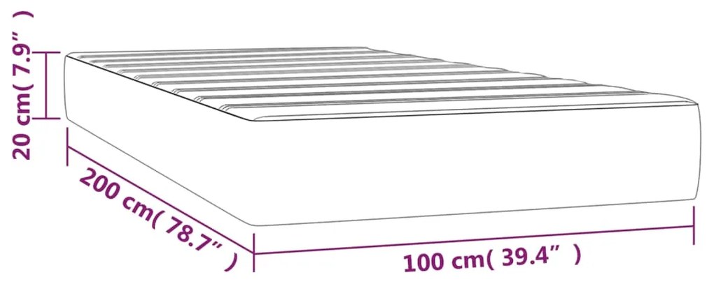 Materasso a Molle Insacchettate Grigio Chiaro 100x200x20 cm