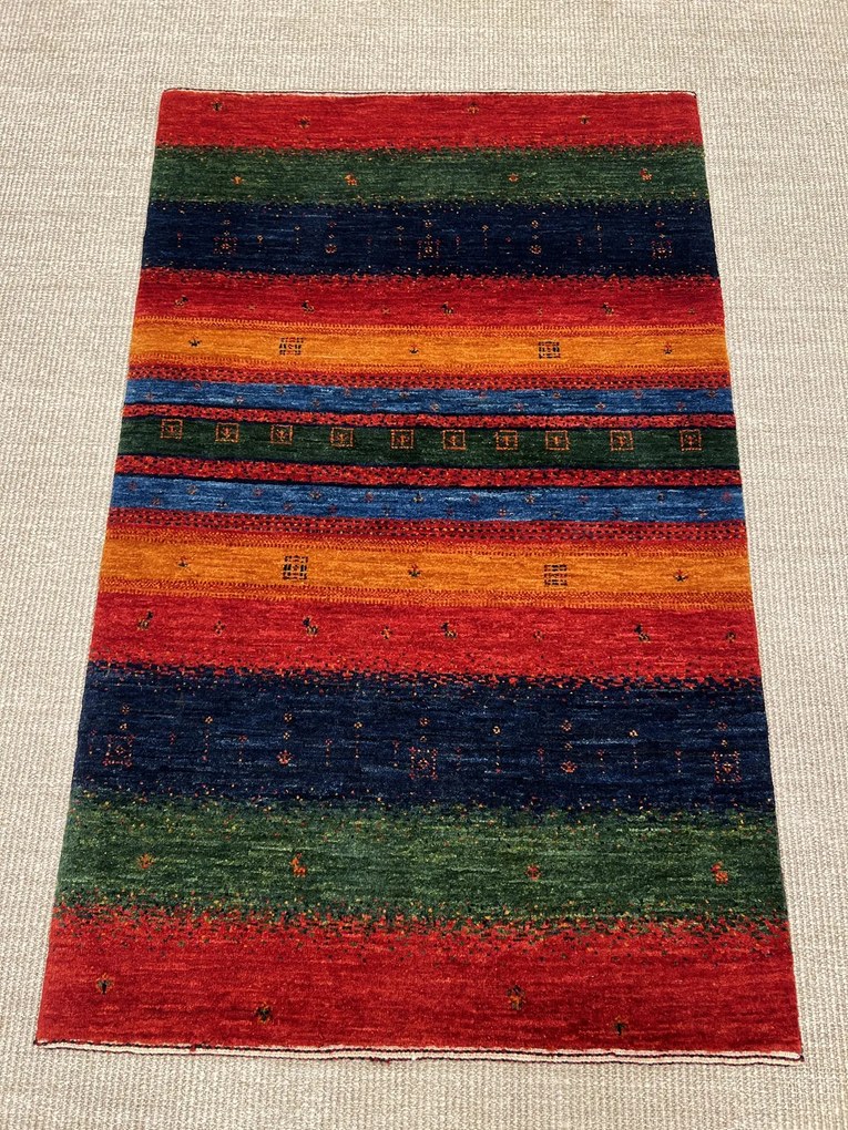 Loribaft Tappeto 80 x 130 Verde (Iran) Annodato A Mano