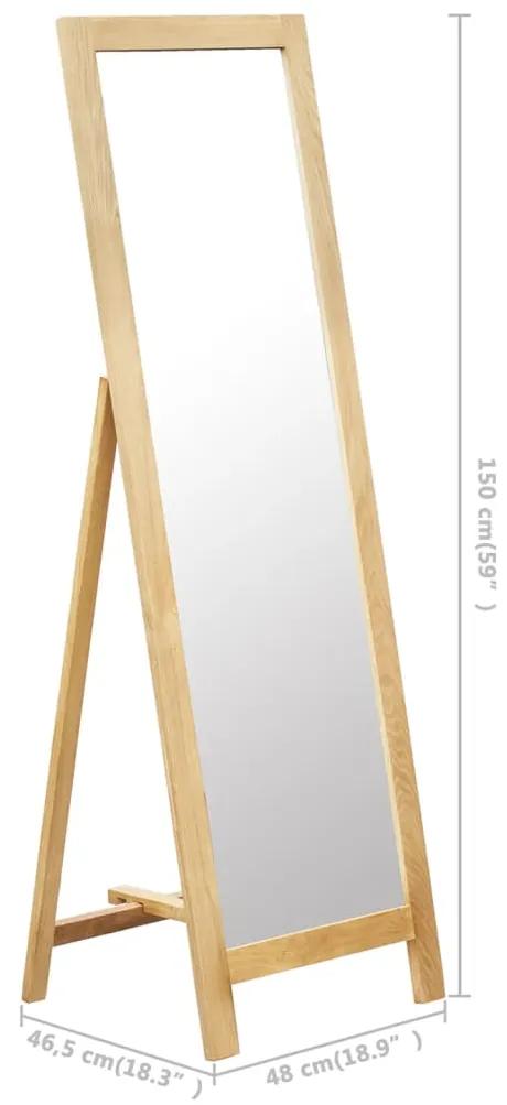 Specchio da Terra 48x46,5x150 cm in Legno Massello di Rovere