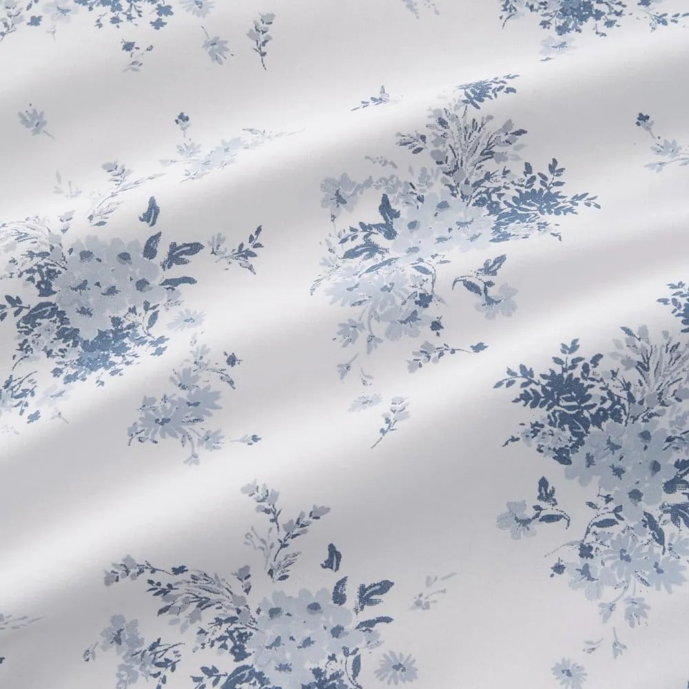 Biancheria da letto bianca/blu per letto matrimoniale/per letto esteso 230x220 cm Lucie Floral Frill – Catherine Lansfield