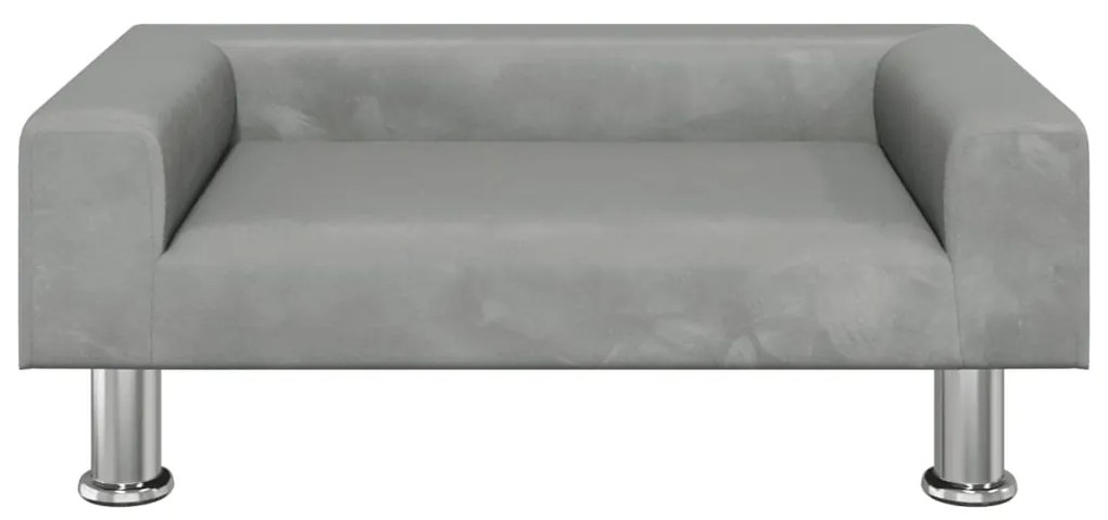 Divano per bambini grigio chiaro 70x45x26,5 cm in velluto