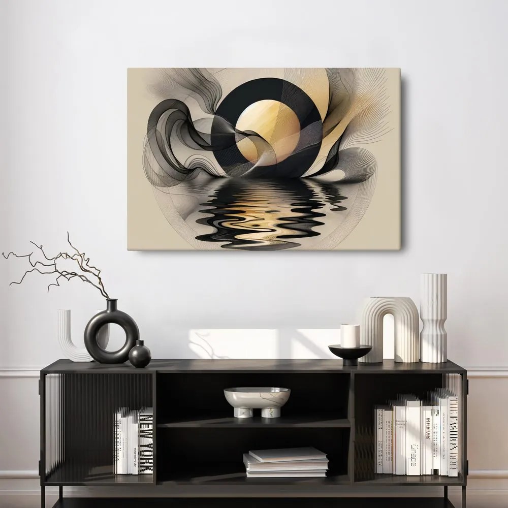 Quadro su tela – Luna astratta sull’acqua