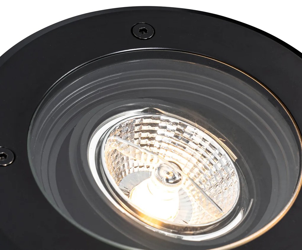Faretto da terra moderno per esterni nero AR70 orientabile IP65 - Delux