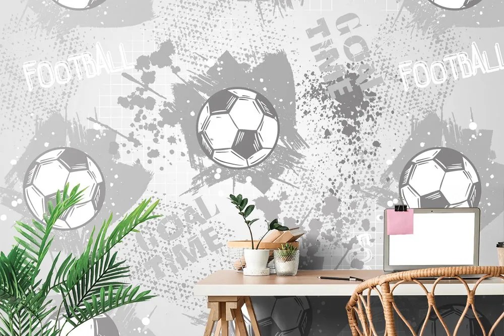 Carta da parati – Pallone da Calcio in Grigio