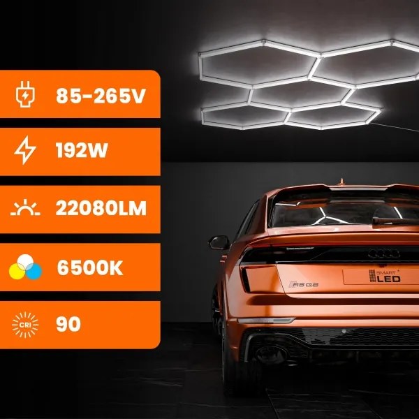 Plafoniera LED/240W/85-265V 6500K 298x209 cm CRI 90 IP44 bianca