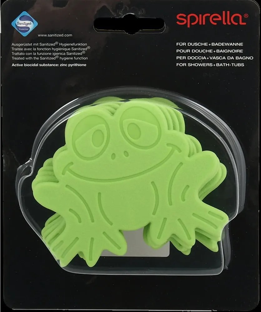 Set di tappetini antiscivolo per bambini 6 pz per la vasca 9x8 cm Grenouilles – Spirella