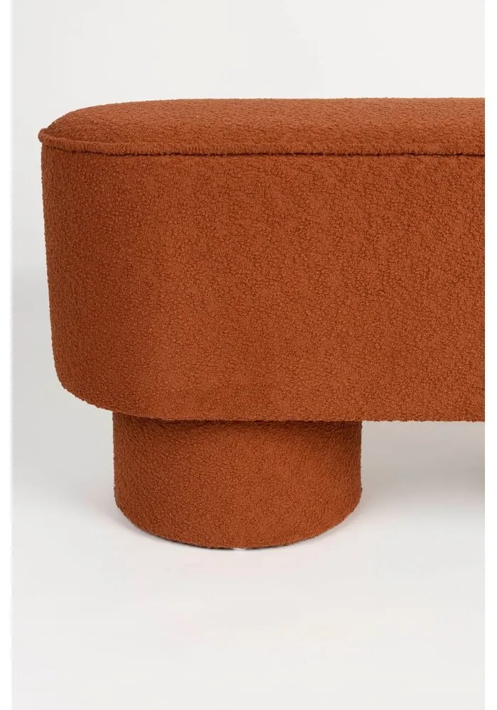 Panchina color mattone con rivestimento in bouclé Marcos – White Label