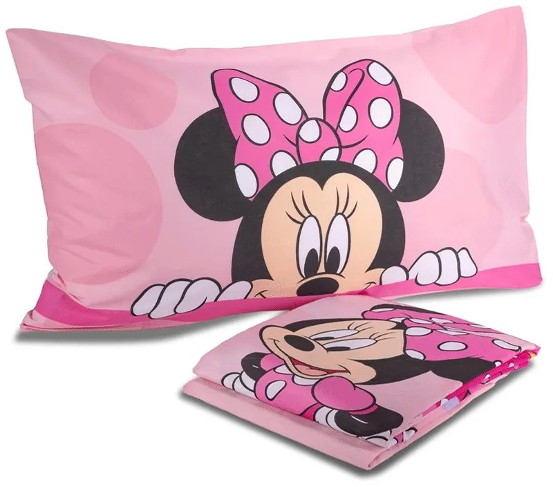 Lenzuola lettino singolo Minnie Disney  Colore Rosa, Dimensioni e Misure Singolo