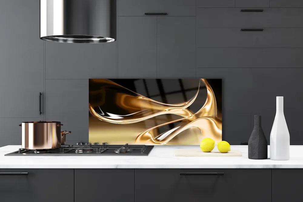 Pannello paraschizzi cucina Arte astratta d'oro 100x50 cm