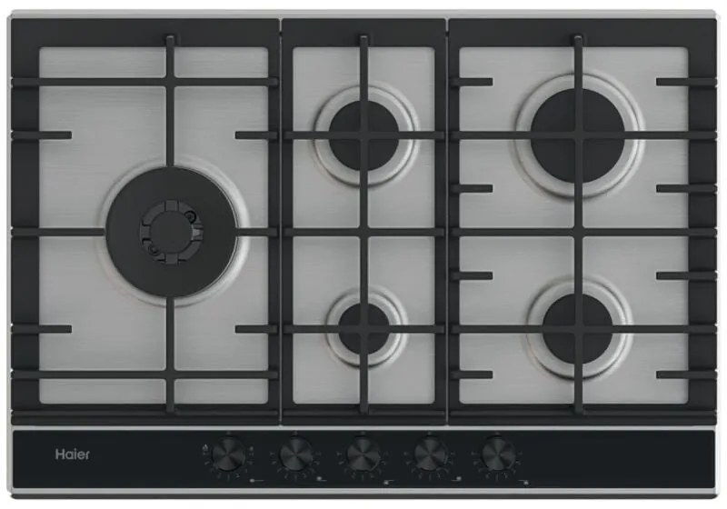 Haier I-Move Series 6 HAHG7WL5XH Piano Cottura Acciaio Inox da Incasso 74.5cm a Gas 5 Fornelli