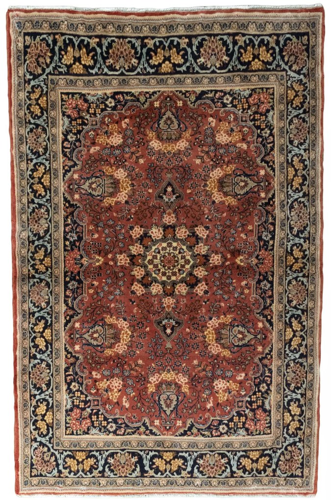 Hamedan Tappeto 180 x 120 Rosso (Iran) Annodato A Mano