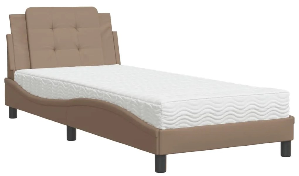 Letto con materasso cappuccino 100x200cm similpelle