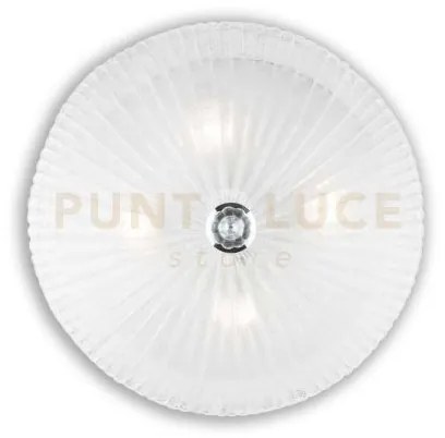 Shell plafoniera in vetro trasparente 4 luci attacco e27 d.50cm