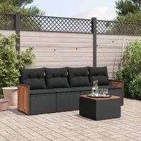 Set Divani da Giardino 5 pz con Cuscini in Polyrattan Nerocod mxl 88835