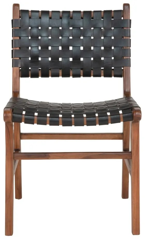 Sedie da pranzo nero-marrone in legno di teak in un set di 2 pezzi Perugia - House Nordic