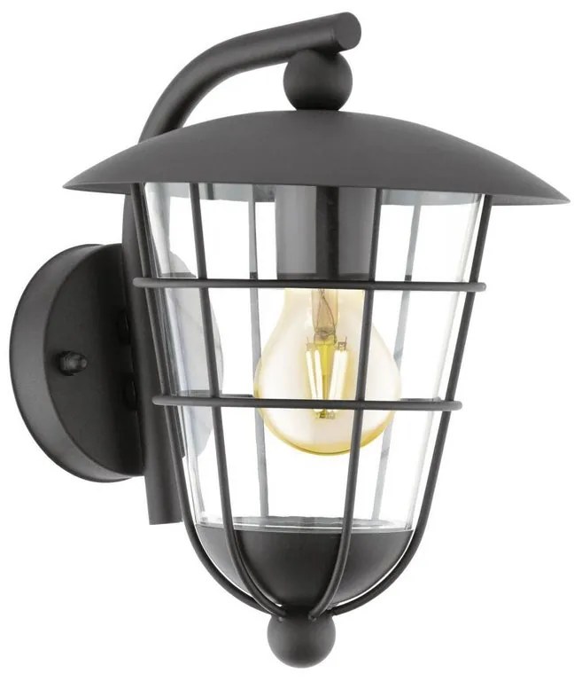 Applique classico da esterno Pulfero nero IP44 E27 EGLO