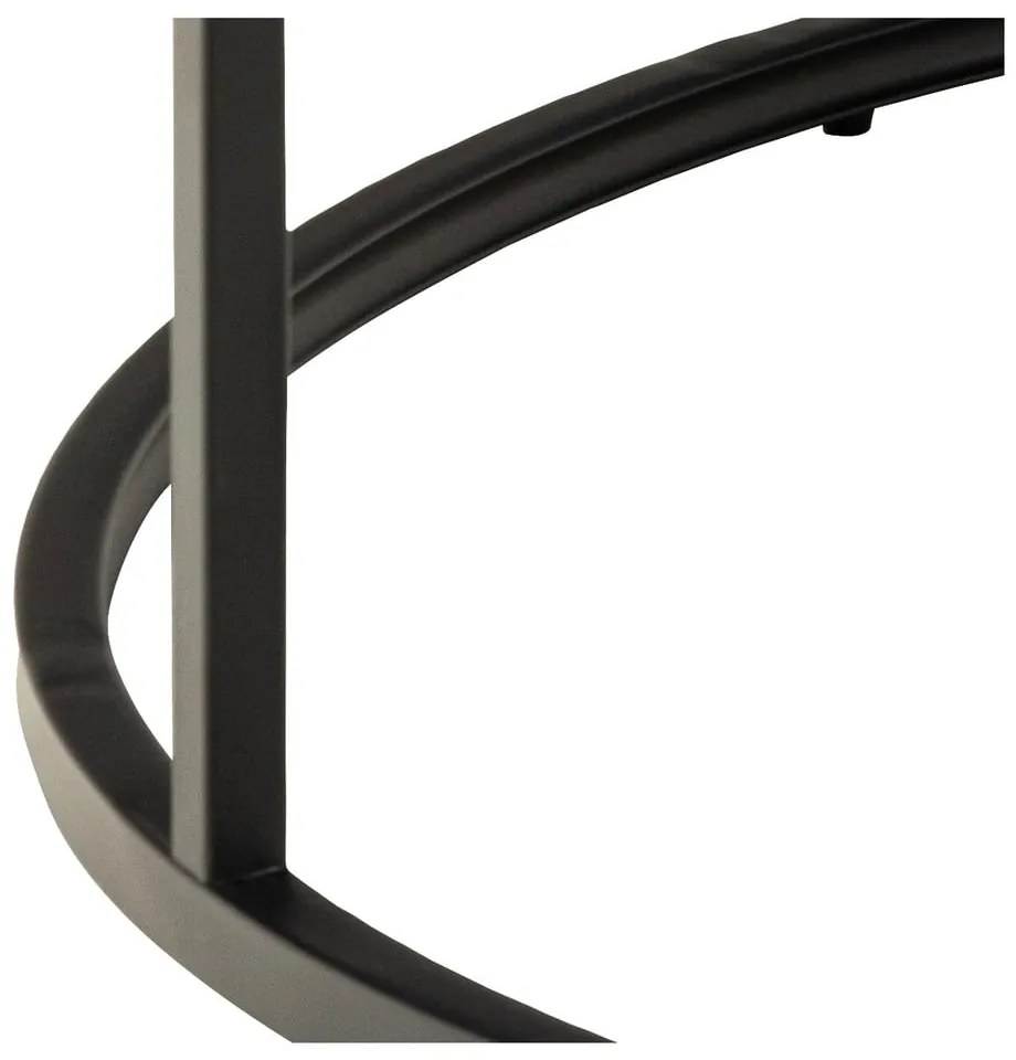 Tavolino rotondo nero con piano effetto marmo ø 80 cm Spiro - Actona