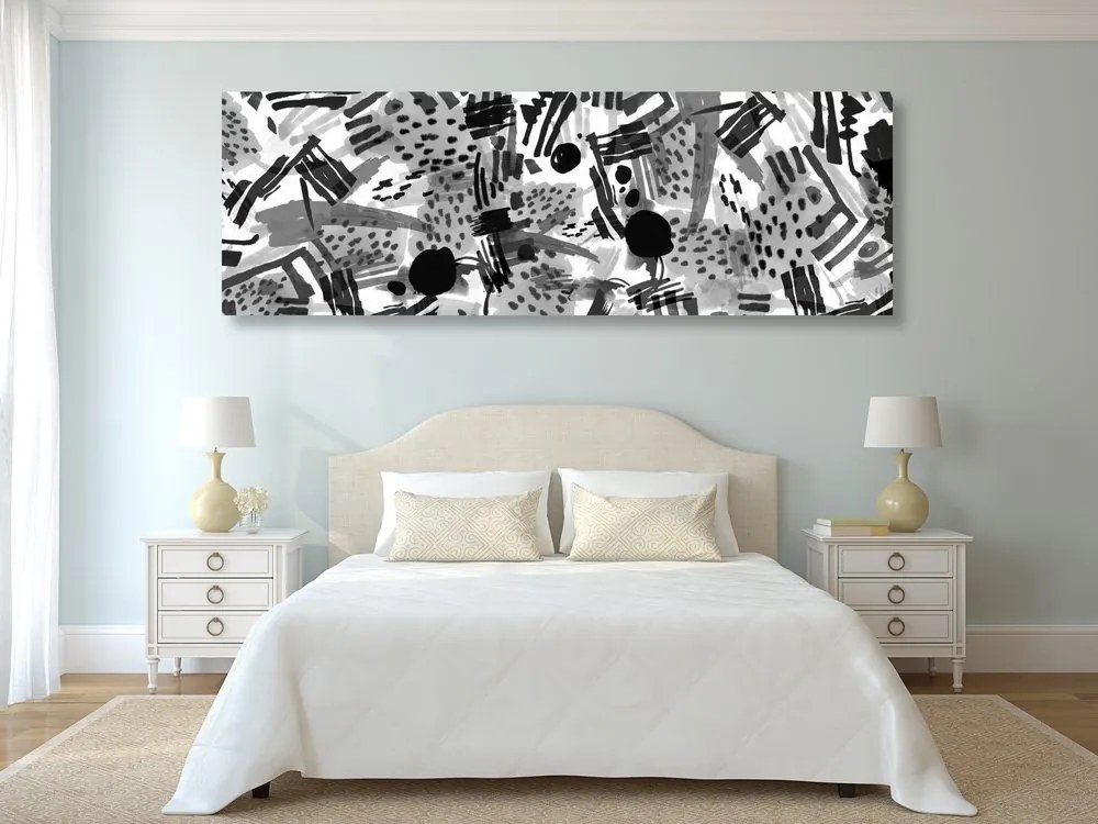 Quadro su tela – Pop art astratto in bianco e nero