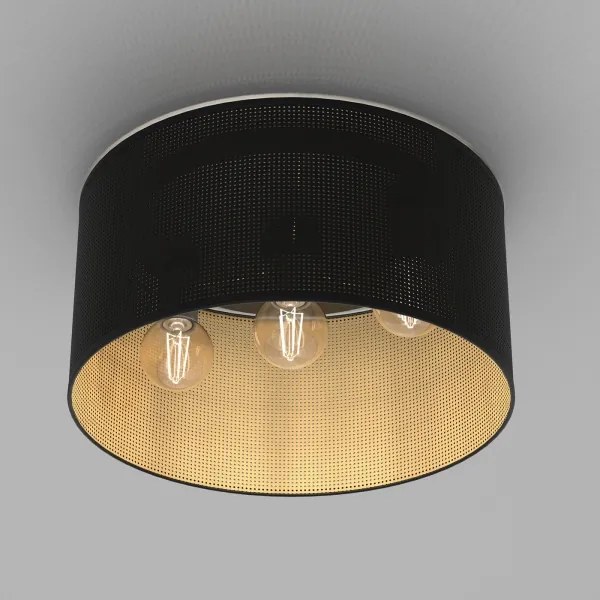 Lampadario a plafone LOFT SHADE 3xE27/60W/230V nero/oro