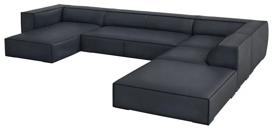 Divano angolare in pelle blu scuro (angolo destro) Madame - Windsor &amp; Co Sofas