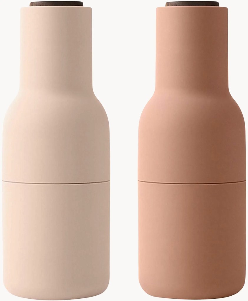 Set macina sale e pepe con coperchio in legno di noce Bottle Grinder 2 pz