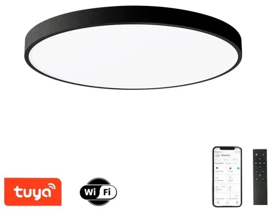Brilagi- Plafoniera LED dimmerabile POOL SMART LED/128W/230V Ø 100 cm Wi‑Fi Tuya nera + telecomando