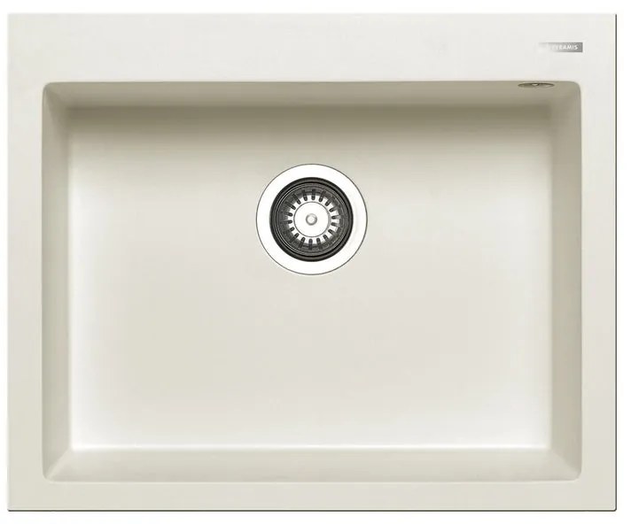 Lavello integrato 1 vasca PYRAMIS Voyager granito L 50 x L 61 cm bianco