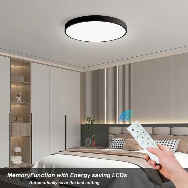 Immax NEO 07249L-Luce LED dimmerabile SEMPLICI 48W/230V Wi-Fi Tuya black+ TC