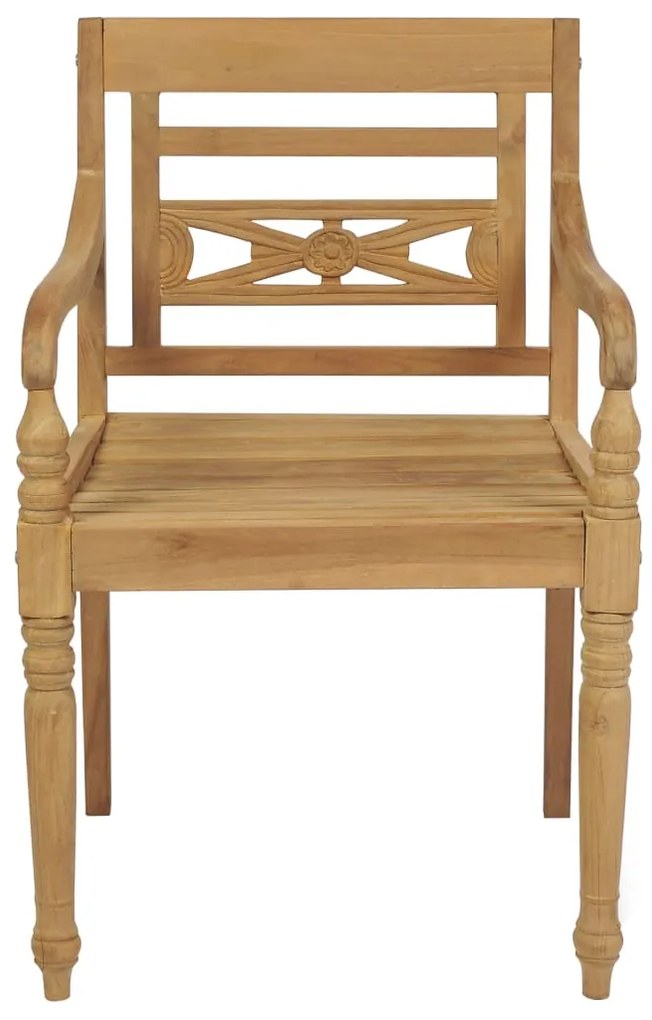 Sedie batavia 2 pz con cuscini beige in massello di teak