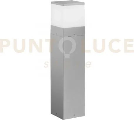 Paletto alluminio booster silver 1 luce attacco e27 ip54 13x13x60cm