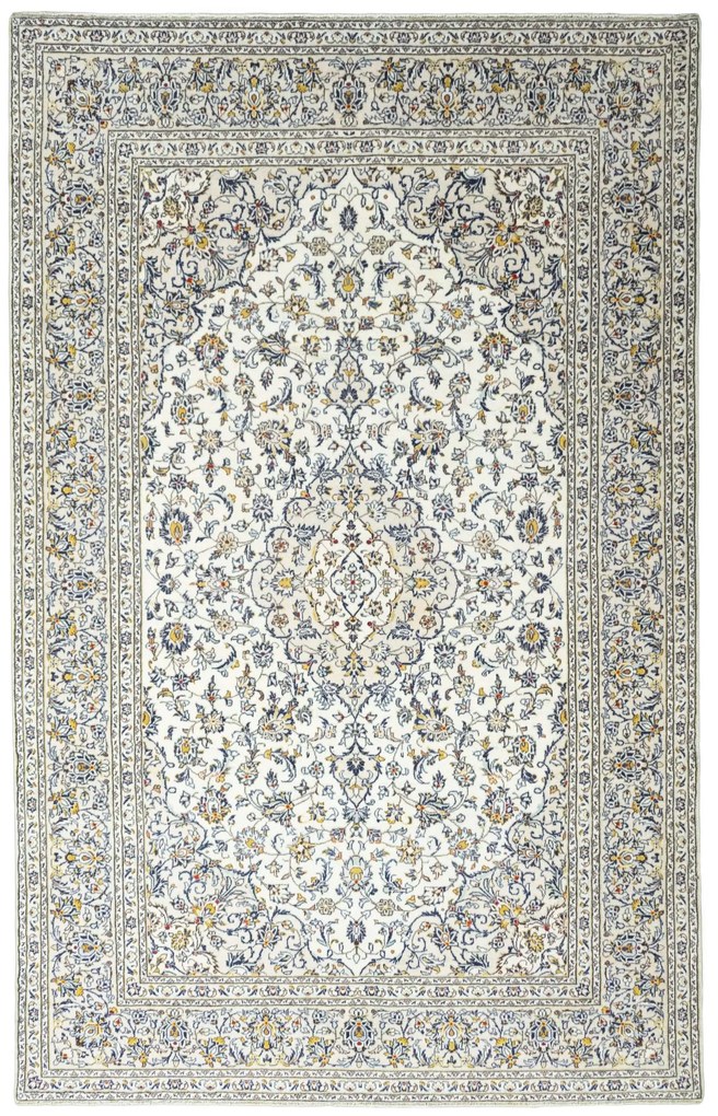 Kashan Tappeto 330x210 Beige (Iran) Annodato A Mano