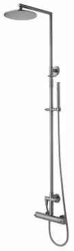 Paffoni Steel ZCOL500 colonna doccia regolabile con miscelatore soffione tondo 23 cm flessibile 150 cm in acciaio inox