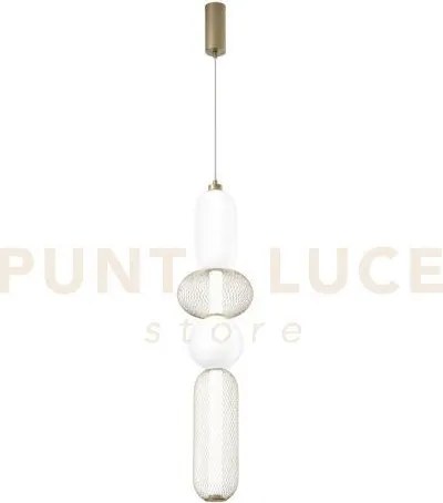 Lampadario a sospensione led inkas oro in vetro 36w 3720lm cct 3000...