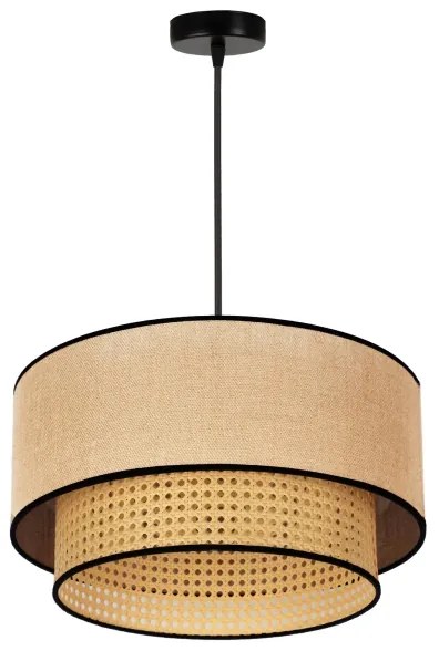 Duolla - Lampadario a sospensione con filo BOHO 1xE27/15W/230V diametro 45 cm beige/rattan