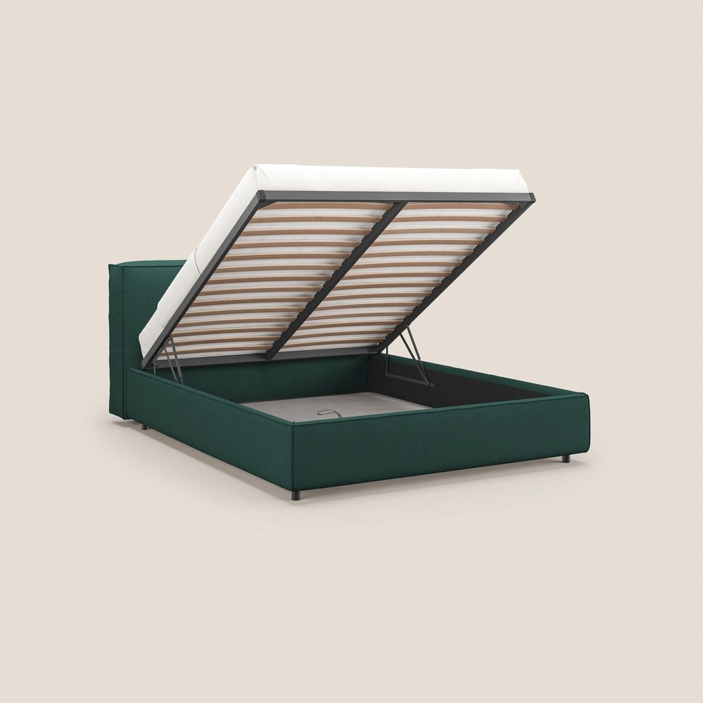 Cocoon letto imbottito contenitore sfoderabile in bouclet impermeabile T07 verde