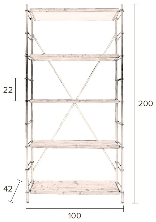 Biblioteca , altezza 2 m Iron - Dutchbone