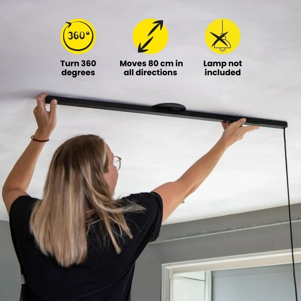 Lightswing® Single- Nero opaco 90 cm - Per una lampada a sospensione