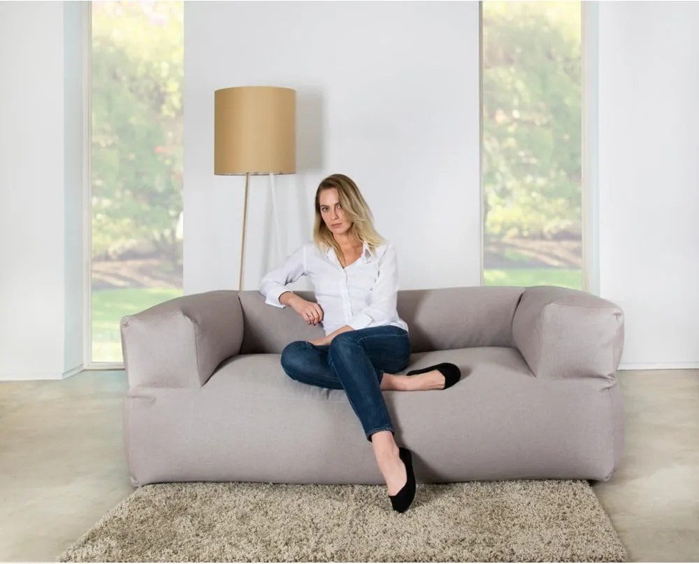 Puof a sacco viola con rivestimento in velluto a coste Sofa MooG – SLOWDOWN