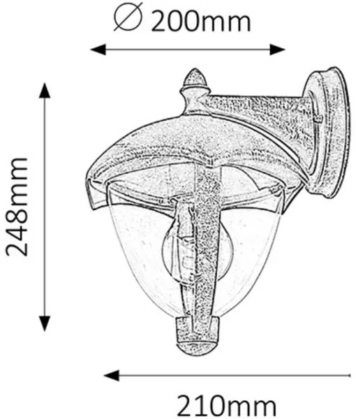 Rabalux 8670 - Lampada da esterno MIAMI 1xE27/40W/230V