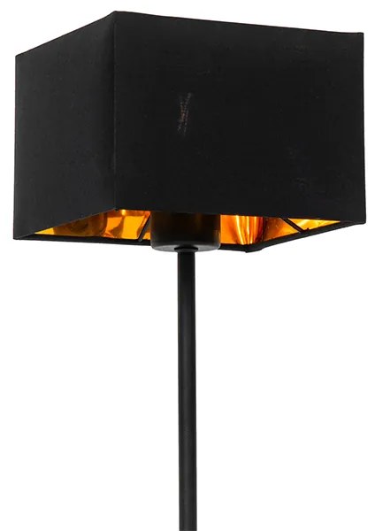 Lampada da tavolo moderna con paralume in tessuto nero con oro - VT 1