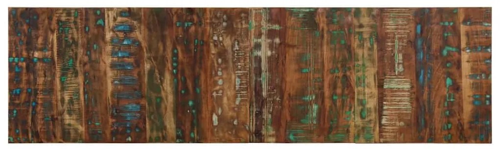Testiera Multicolore 180 Cm İn Legno Massello Recupero /