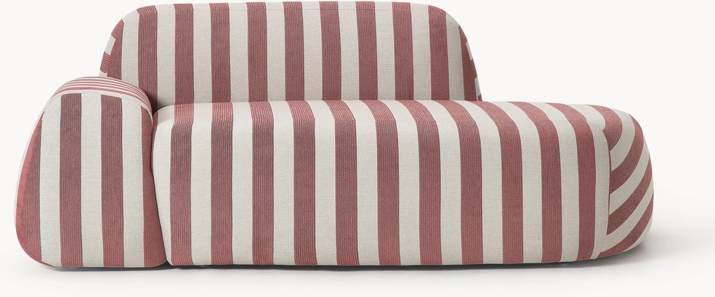 Divano a righe 2 posti con chaise longue Wolke