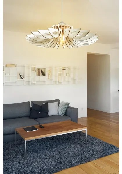 Lampadario a sospensione con filo 1xE27/60W/230V bianco diametro 68 cm